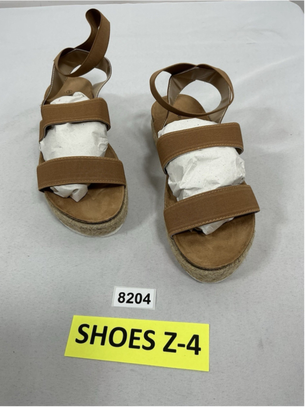 Womans New Nature Breeze Kacie Strappy Espadrille Wedge Sandals Size 9 Camel